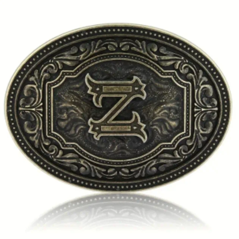 New men's letter Z intials monogram belt buckle